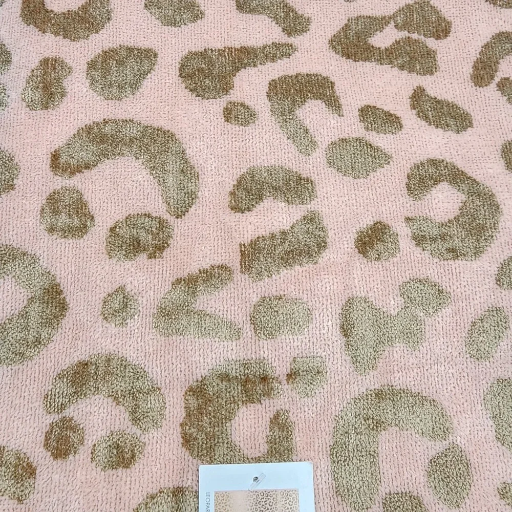 Caro Home Leopard Print Beach Towel Absorbent Quick Dry Gold Pink 36x68 Pool Spa